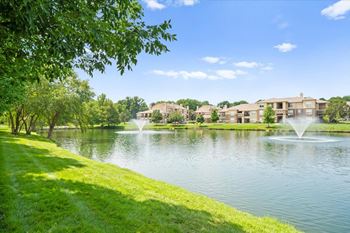 Lake with fountain